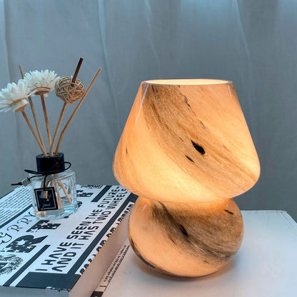 Kreative Handcrafted Glass Planet Design Mushroom Table Lamp