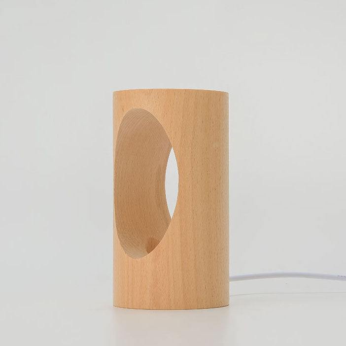Japanese Solid Wood Rectangular LED Night Lamp USB Table Lamp