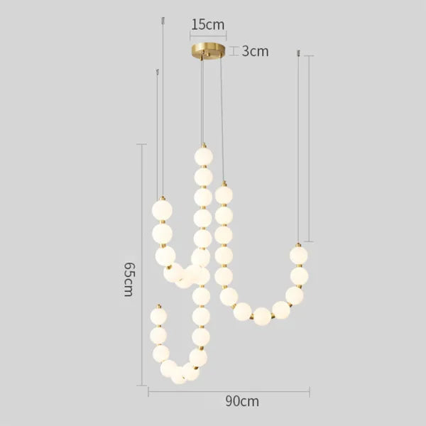 Luxury White Necklace Chandelier - Elegant LED Design