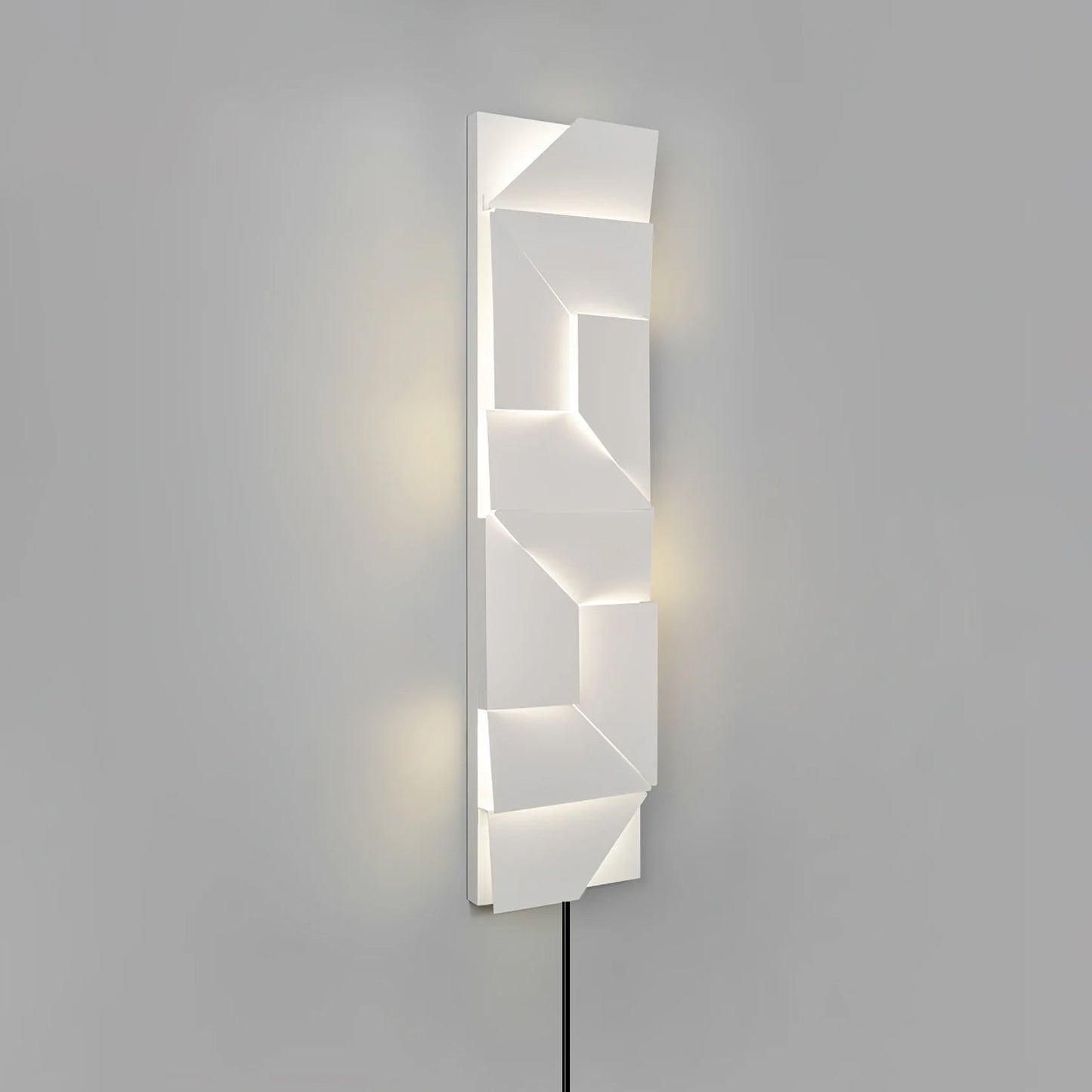 Shadows Grand Plug-in Sconce LED Wall Light - White Metal