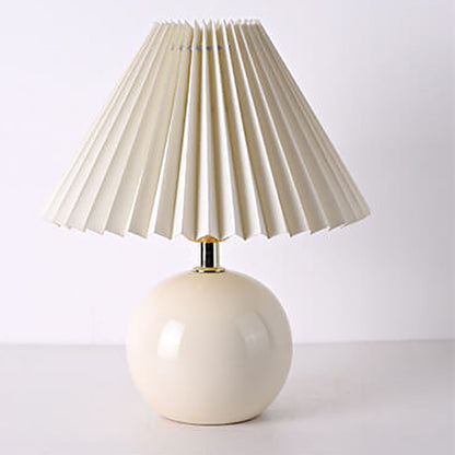 Vintage Fabric Shade Ceramic 1-Light Table Lamp Australia