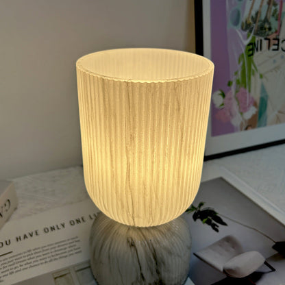 Modern Minimalist Cylinder Funnel Glass 1-Light Table Lamp