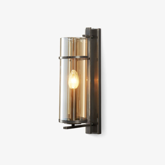 Amalfi Wall Lamp Black Metal LED Light with Fabric Shade