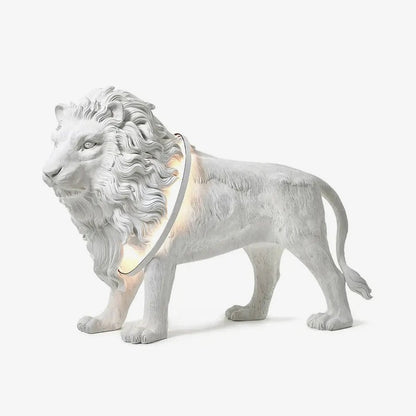 Leo Lion Sculpture Floor Lamp with LED Warm Light