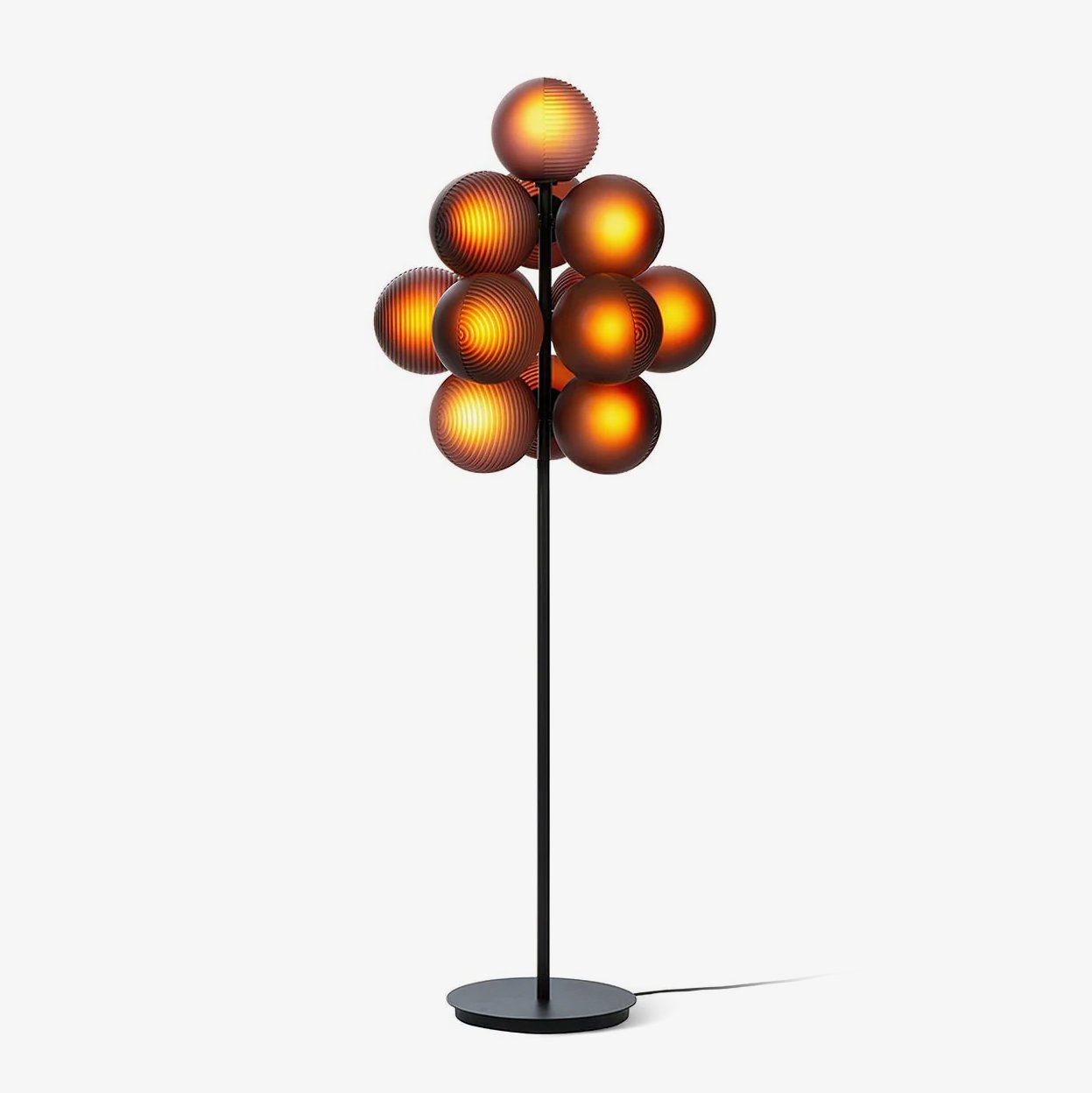 Grape Floor Lamp - Black Metal and Glass Indoor Lighting