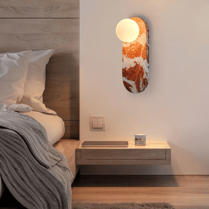 Lucie Wall Lamp - Indoor LED Marble Fixture, Mid-Century Design
