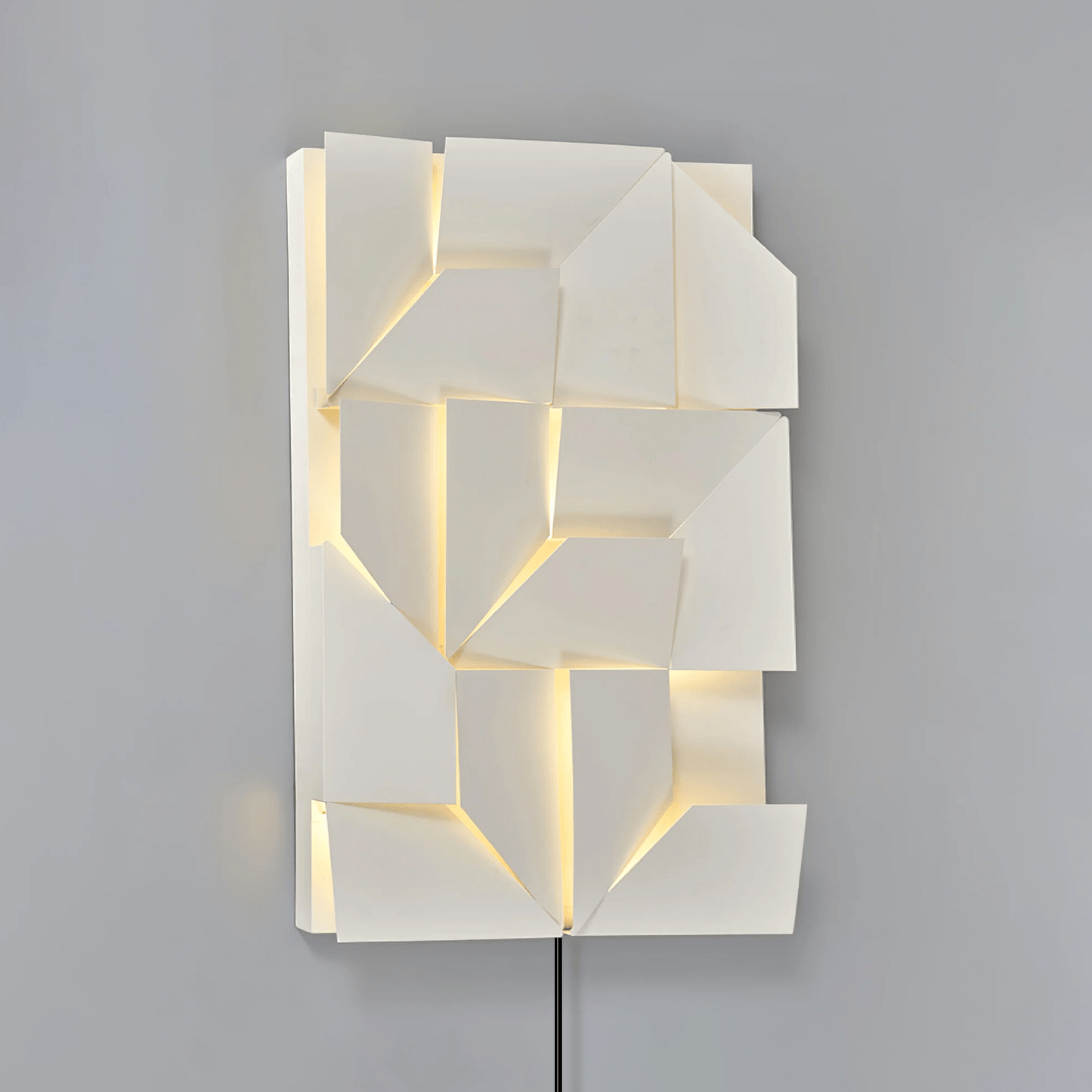 Shadows Grand Plug-in Sconce LED Wall Light - White Metal