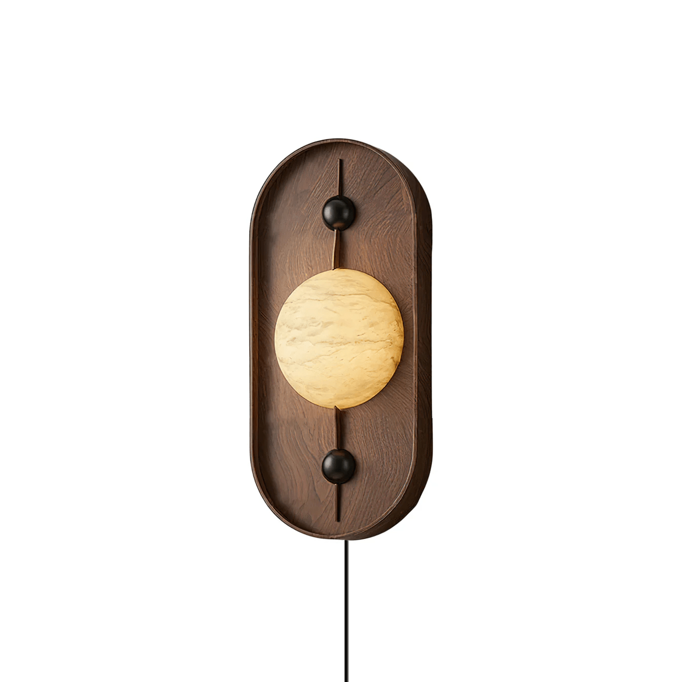 Bezel Plug-in Wall Lamp with LED and Alabaster Shade