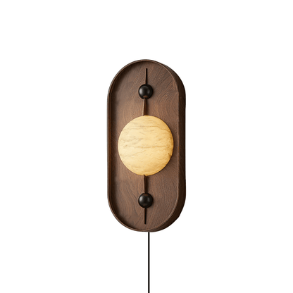 Bezel Plug-in Wall Lamp with LED and Alabaster Shade