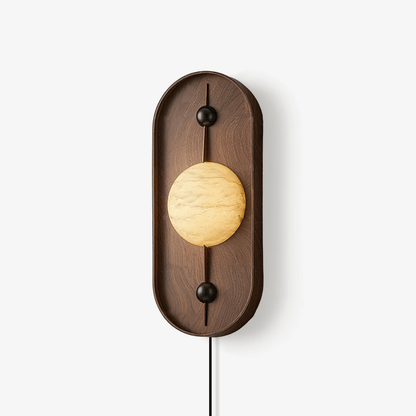 Bezel Plug-in Wall Lamp with LED and Alabaster Shade