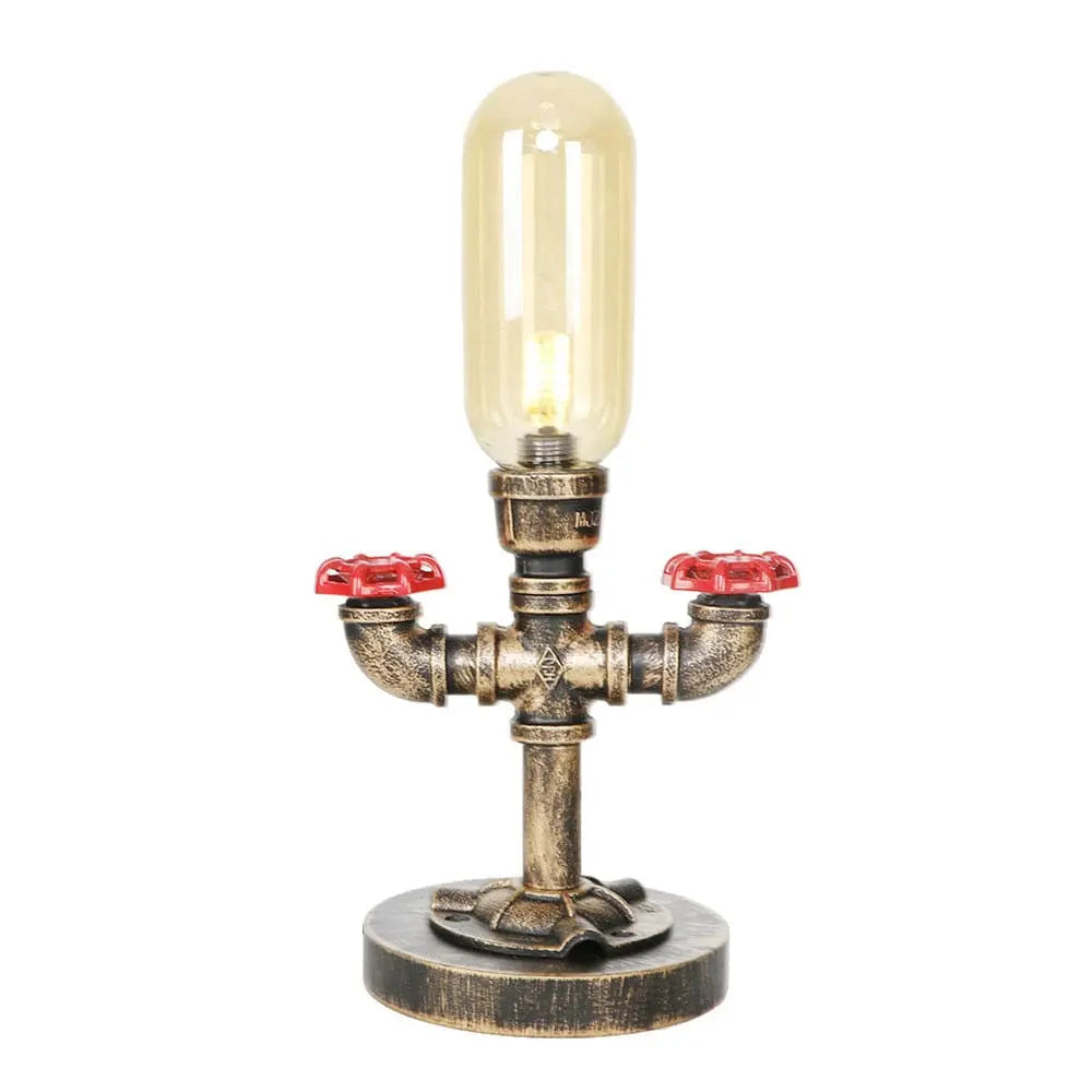 Industrial Design Table Lamp with Metal Pipe - LED Lighting