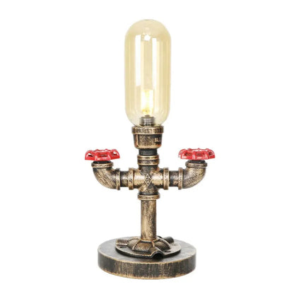 Industrial Design Table Lamp with Metal Pipe - LED Lighting