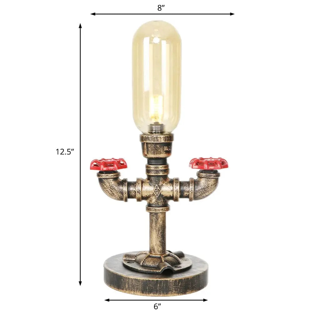 Industrial Design Table Lamp with Metal Pipe - LED Lighting