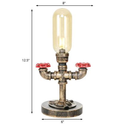 Industrial Design Table Lamp with Metal Pipe - LED Lighting