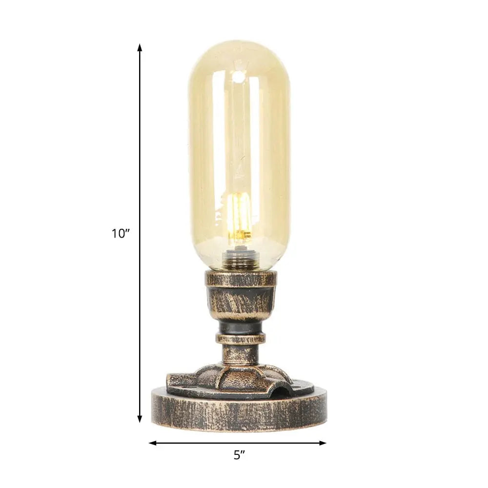 Industrial Design Table Lamp with Metal Pipe - LED Lighting