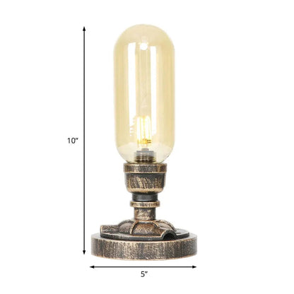 Industrial Design Table Lamp with Metal Pipe - LED Lighting