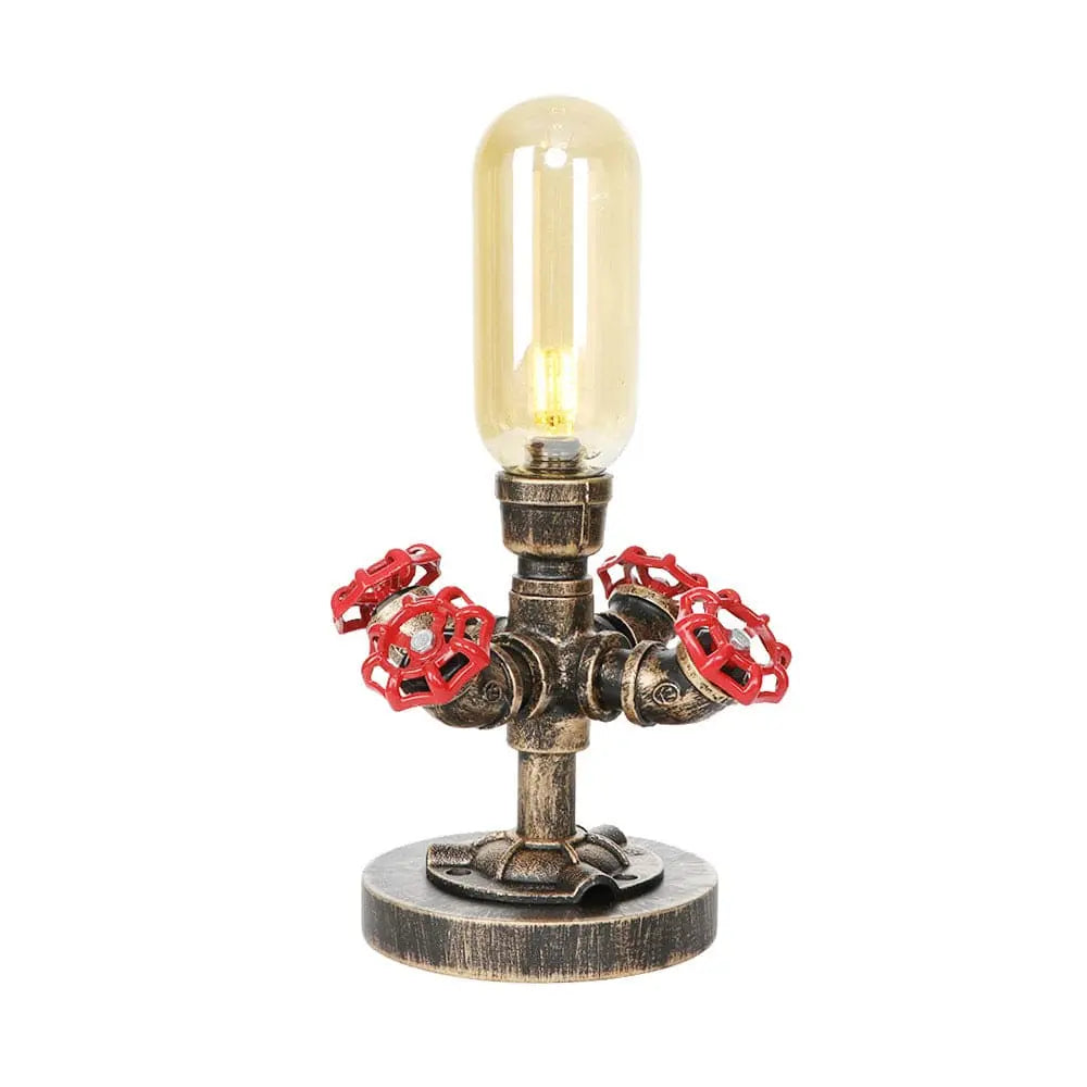 Industrial Design Table Lamp with Metal Pipe - LED Lighting