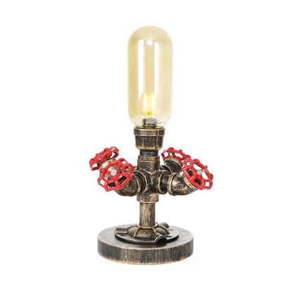 Industrial Design Table Lamp with Metal Pipe - LED Lighting