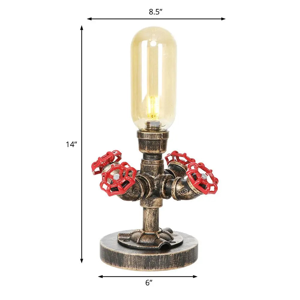 Industrial Design Table Lamp with Metal Pipe - LED Lighting