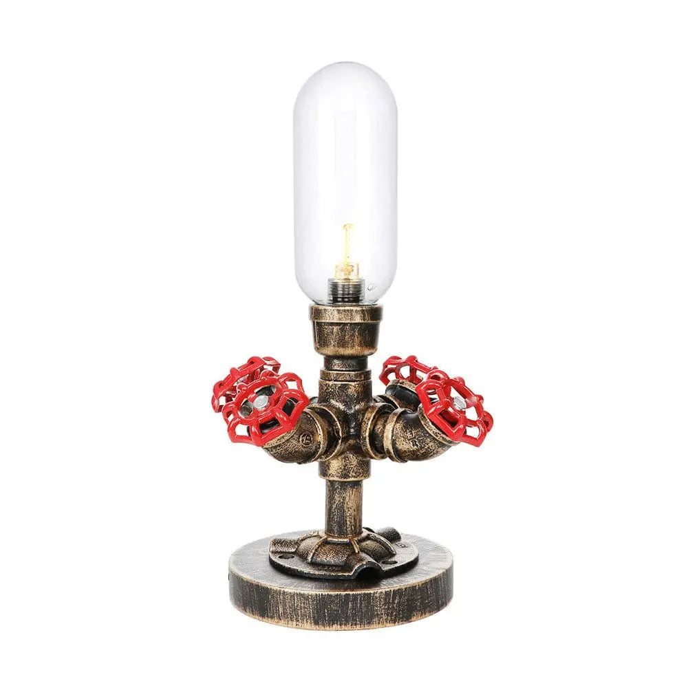 Industrial Design Table Lamp with Metal Pipe - LED Lighting