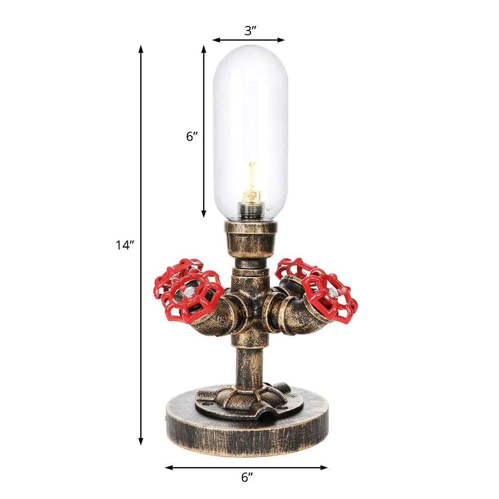 Industrial Design Table Lamp with Metal Pipe - LED Lighting
