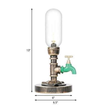Industrial Design Table Lamp with Metal Pipe - LED Lighting