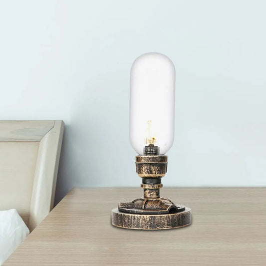 Industrial Design Table Lamp with Metal Pipe - LED Lighting