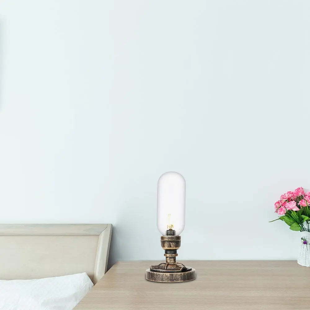 Industrial Design Table Lamp with Metal Pipe - LED Lighting