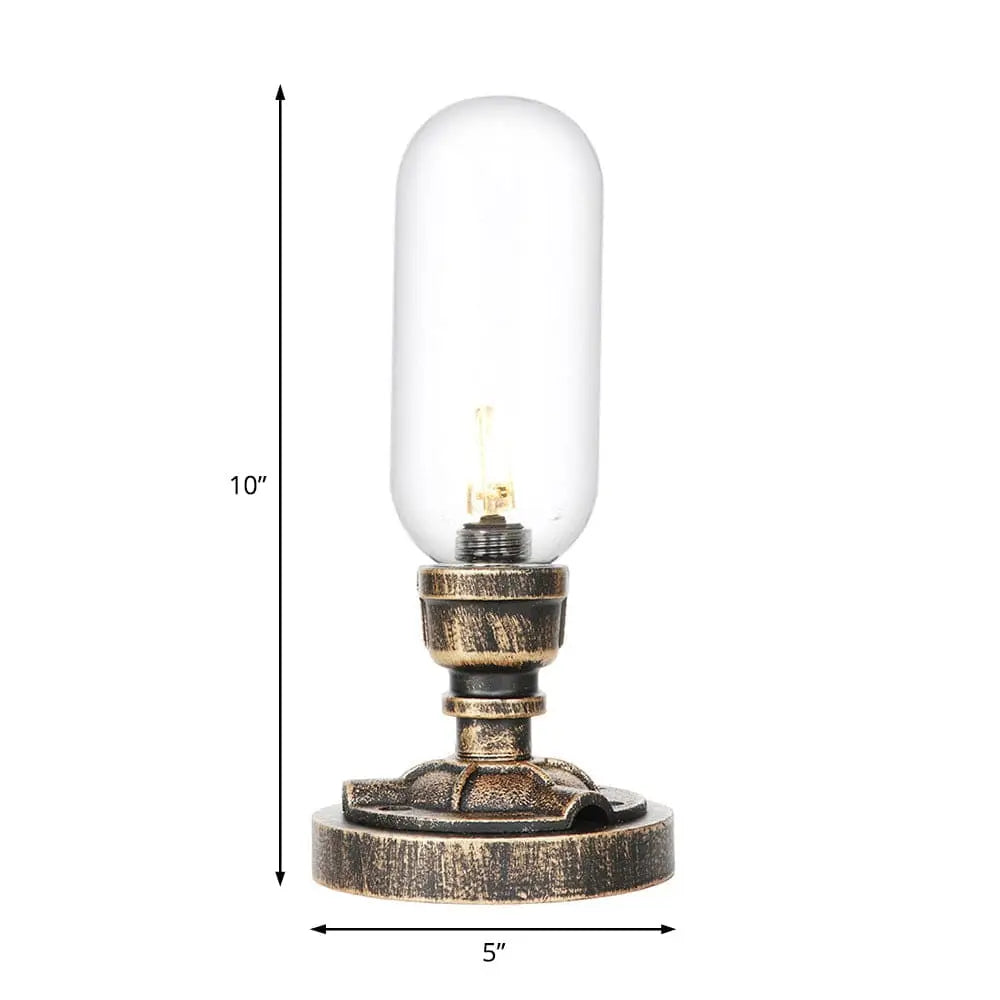Industrial Design Table Lamp with Metal Pipe - LED Lighting