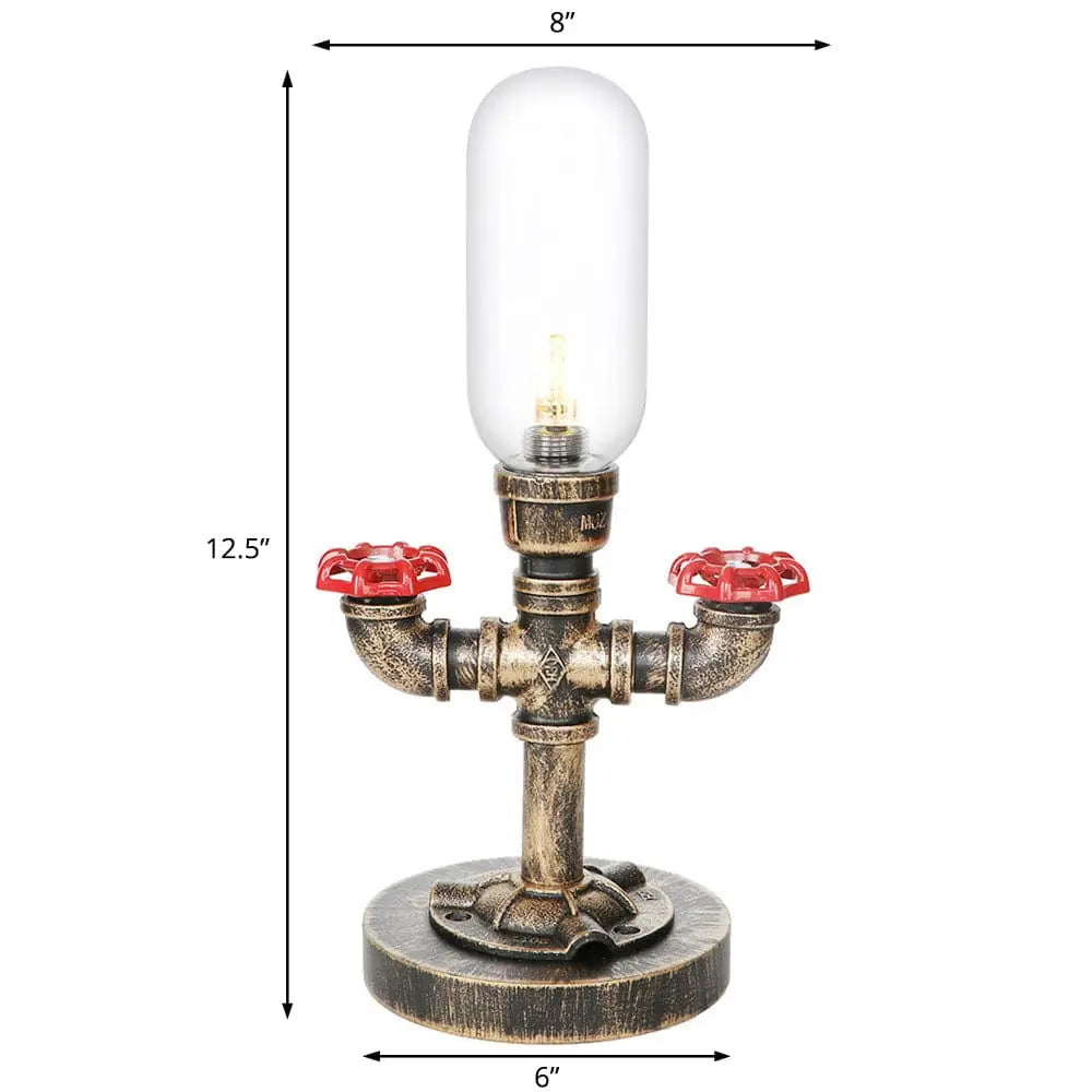 Industrial Design Table Lamp with Metal Pipe - LED Lighting