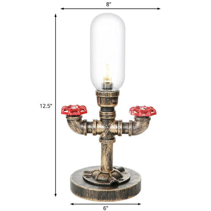 Industrial Design Table Lamp with Metal Pipe - LED Lighting