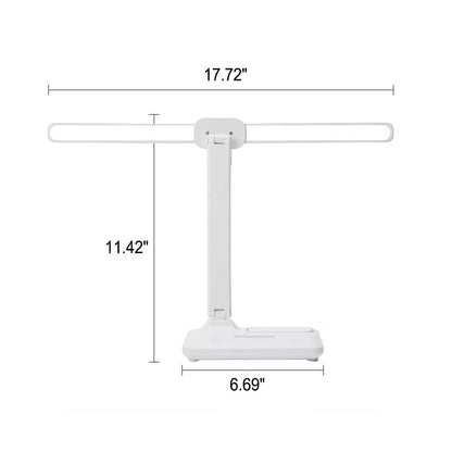 Adjustable LED Desk Lamp with Dual Heads and Multi-Angle Design