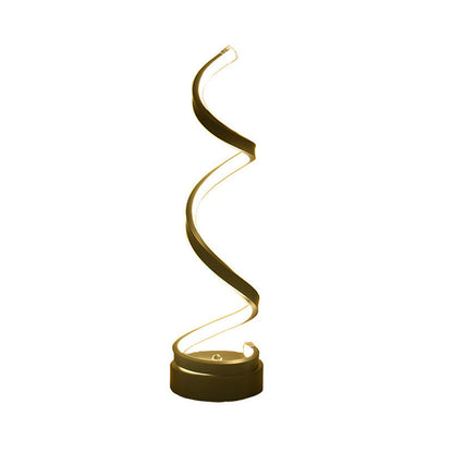 Spiral Ribbon Metal Desk Lamp Black/White/Gold LED Lighting
