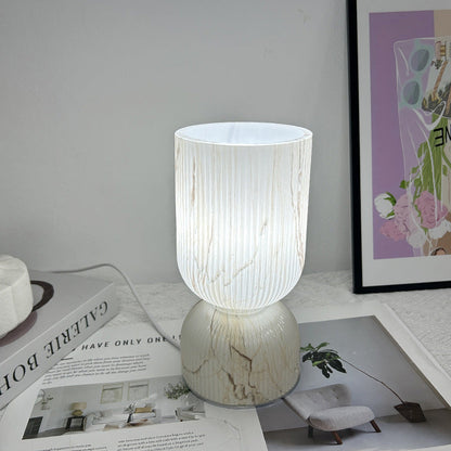 Modern Minimalist Cylinder Funnel Glass 1-Light Table Lamp