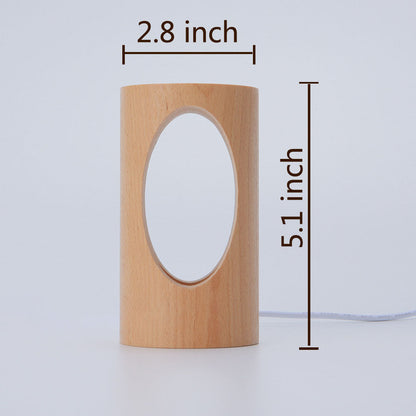 Japanese Solid Wood Rectangular LED Night Lamp USB Table Lamp