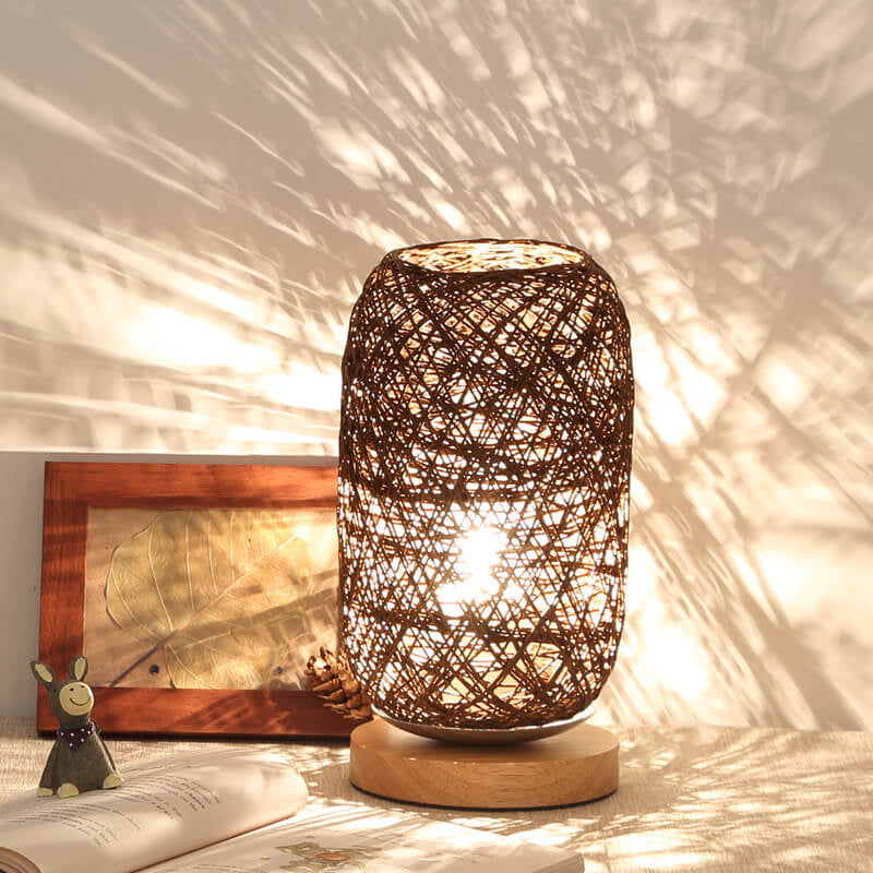 Kreative Twine Rattan Ball LED Dimmable Decorative Table Lamp
