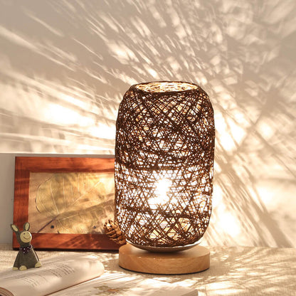 Kreative Twine Rattan Ball LED Dimmable Decorative Table Lamp