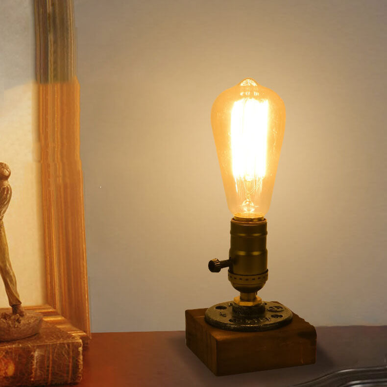 Vintage Industrial Iron Bulb 1-Light Table Lamp