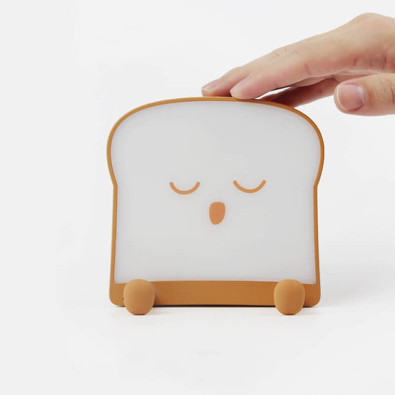Cute Toast Bread Night Light USB Table Lamp with Timer