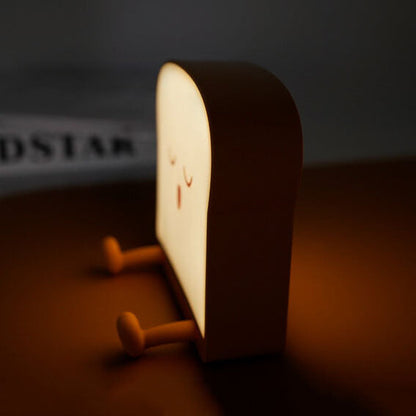 Cute Toast Bread Night Light USB Table Lamp with Timer