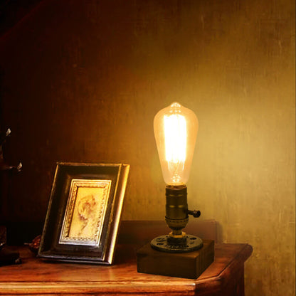 Vintage Industrial Iron Bulb 1-Light Table Lamp
