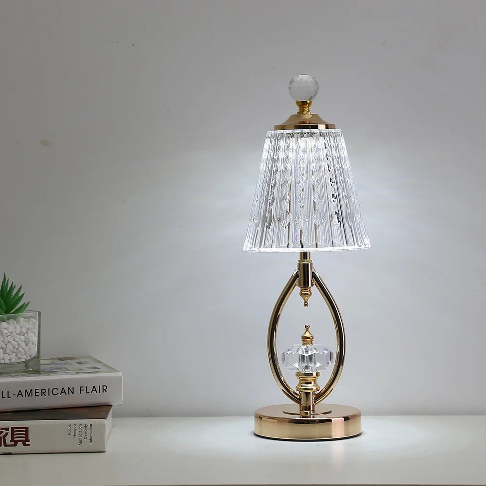 Frendorf Gold Crystal Table Lamp with Dimming Feature