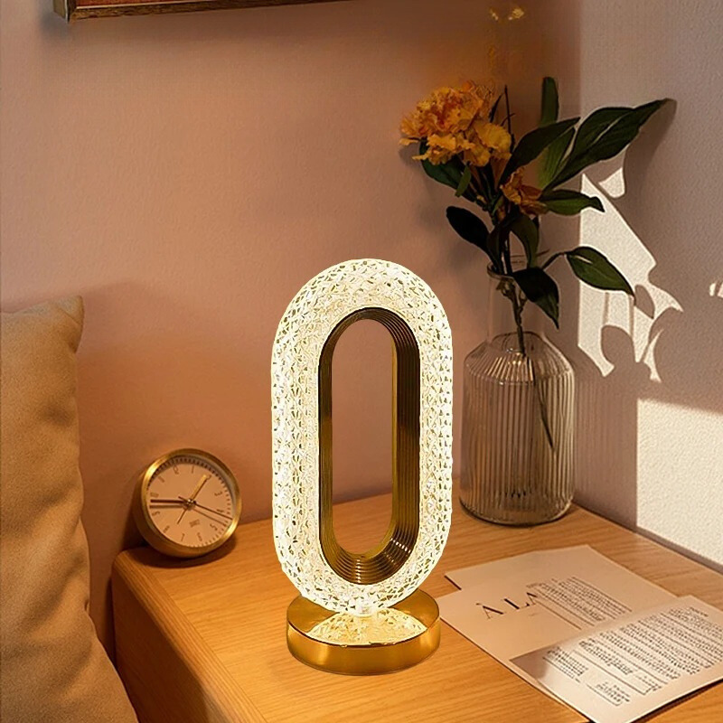 Crystal Clear Acrylic Table Lamp with Touch Dimmer
