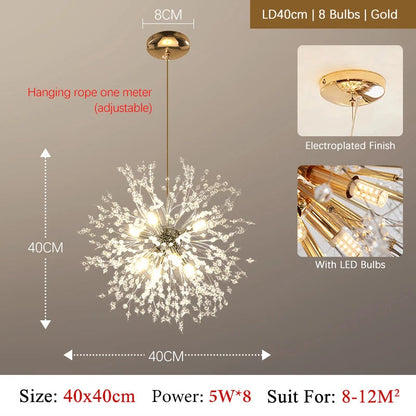 Luxury Crystal Chandelier LED Pendant Light - Modern Design