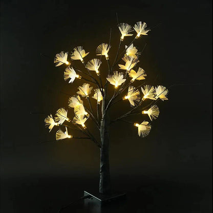 Frendorf White Birch Fiber Optic Flower Tree Light