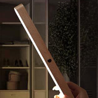 Modern Simplicity Wooden Long Bar Touch LED Mirror Light USB Wall Lamp