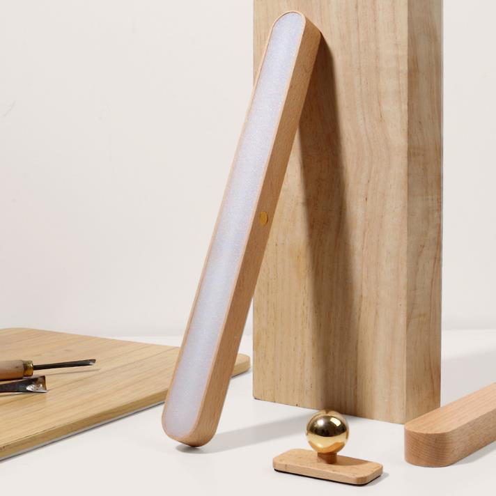 Modern Simplicity Wooden Long Bar Touch LED Mirror Light USB Wall Lamp