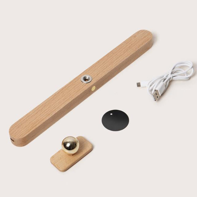 Modern Simplicity Wooden Long Bar Touch LED Mirror Light USB Wall Lamp