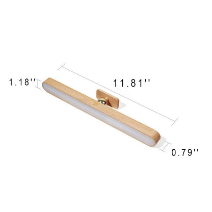 Modern Simplicity Wooden Long Bar Touch LED Mirror Light USB Wall Lamp
