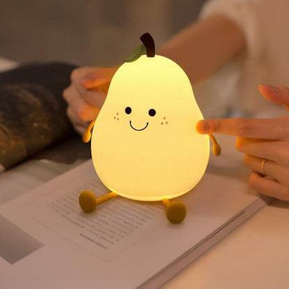 Kreatives Obst Pear Silicone LED Night Light USB Table Lamp